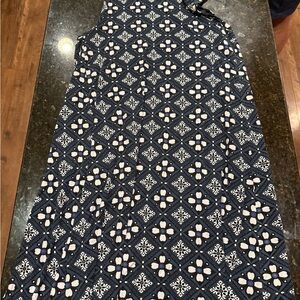 Navy and White Patterned Dress